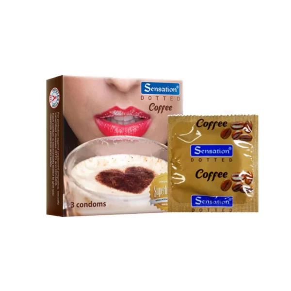 Sensation Dotted Coffee Condom 3's Pack