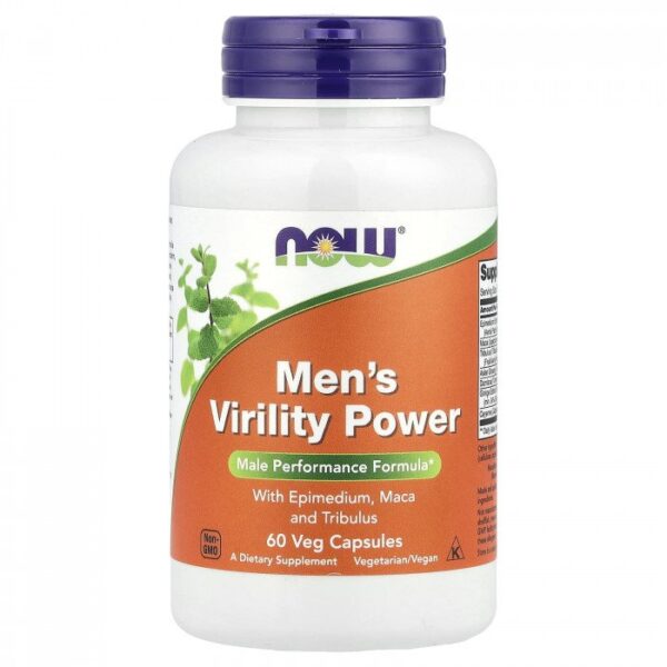 Now Foods Men's Virility Power, 60 Veg Capsules | USA Made