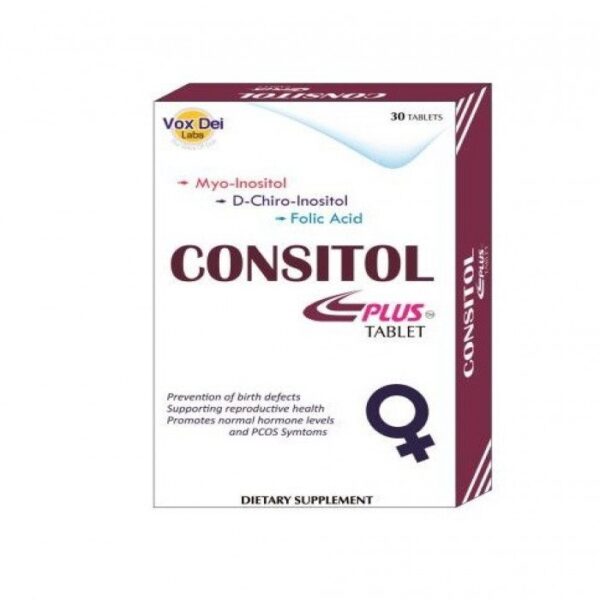 Consitol Plus Tablet 30's Pack
VOX DEI LABS
Generic: Myo-Inositol + D-Chiro Inositol + Folic Acid

Type: Tablet

Pack Size: 30s pack